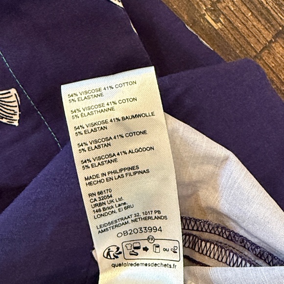 Anthropologie Maeve The Amelia Mini Dress Medium NWT Navy Key Print - Picture 8 of 10